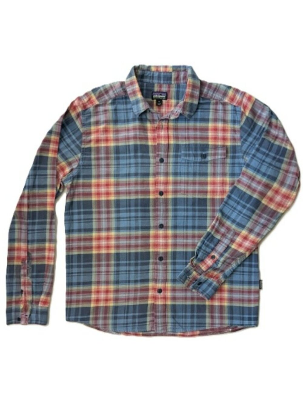Patagonia Fjord Flannel Men's Plaid Blue + Multicolored Long Sleeve Shirt  Sz M
